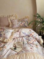 Vintage Bloom Ruched Floral Bedding Set