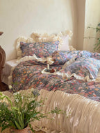 Vintage Oil Garden Ruched Bedding Set