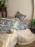 Vintage Oil Garden Ruched Bedding Set