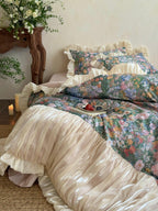 Vintage Oil Garden Ruched Bedding Set