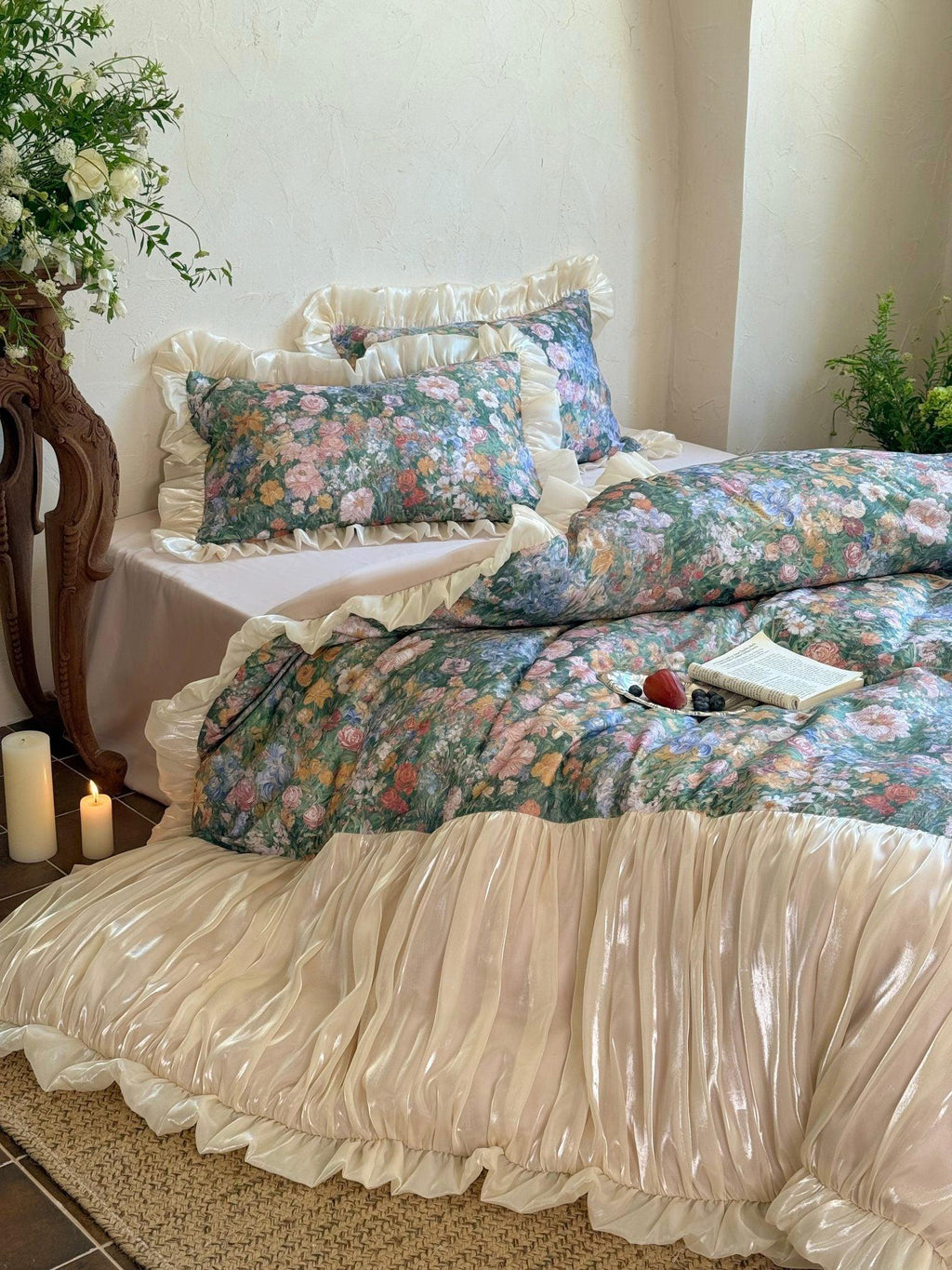Vintage Oil Garden Ruched Bedding Set