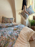 Vintage Oil Garden Ruched Bedding Set