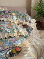Vintage Oil Garden Ruched Bedding Set