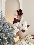 Evergreen Cheer Cotton Muslin Gauze Bedding Set