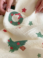 Evergreen Cheer Cotton Muslin Gauze Bedding Set