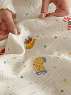 Snowy Joy Cotton Muslin Gauze Christmas Bedding Set