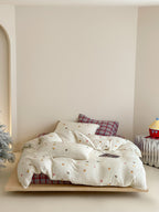 Snowy Joy Cotton Muslin Gauze Christmas Bedding Set