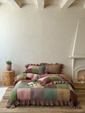Autumn Patchwork Gauze Ruffle Bedding Set