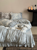 Quiet Manor Toile Ruched Bedding Set
