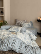 Quiet Manor Toile Ruched Bedding Set