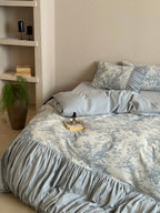 Quiet Manor Toile Ruched Bedding Set