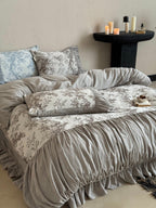 Heritage Meadow Toile Ruched Bedding Set