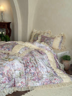 Rosewater Bloom Ruched Tencel Ruffle Bedding Set