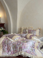 Rosewater Bloom Ruched Tencel Ruffle Bedding Set