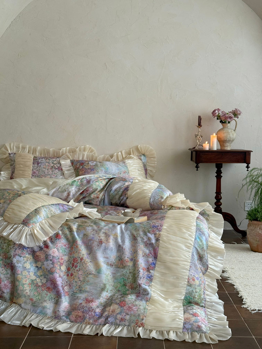 Roseveil Garden Ruched & Ruffle Tencel Bedding Set