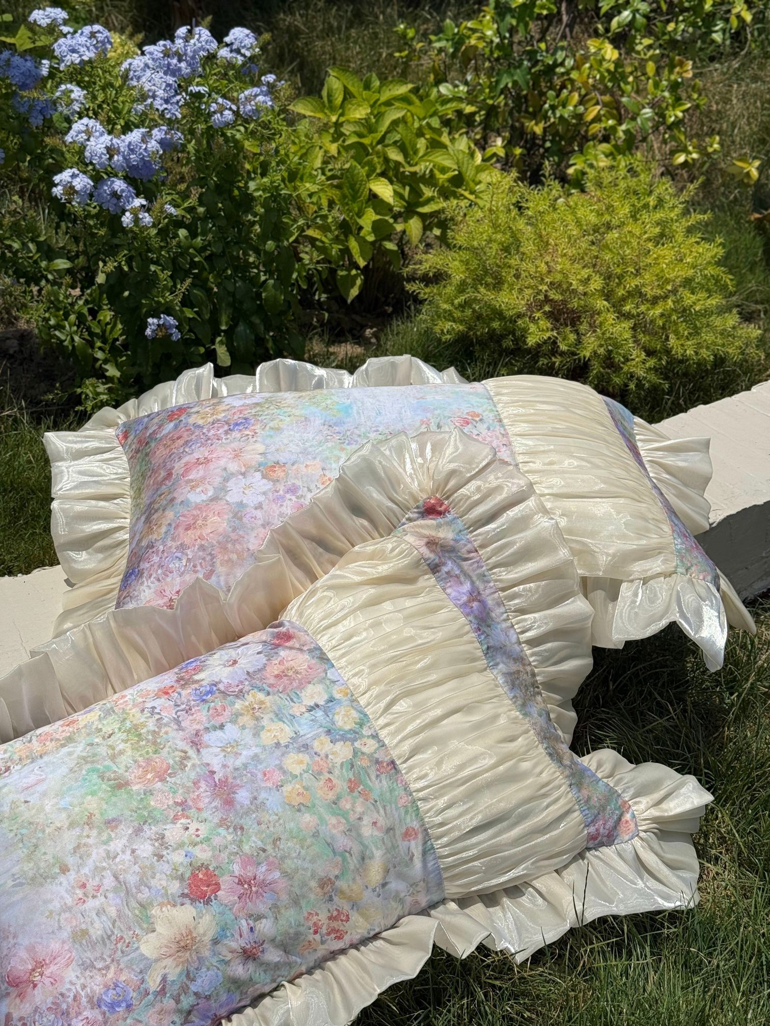 Roseveil Garden Ruched & Ruffle Tencel Bedding Set