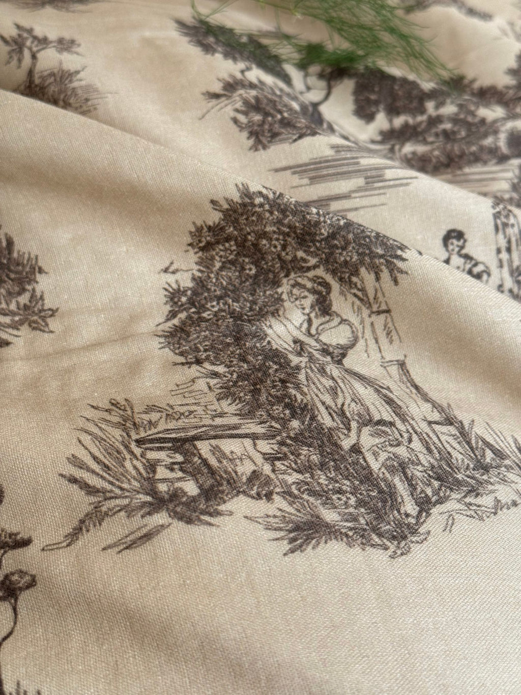 Willowbrook Toile Muslin Gauze Ruffle Bedding Set – Beige