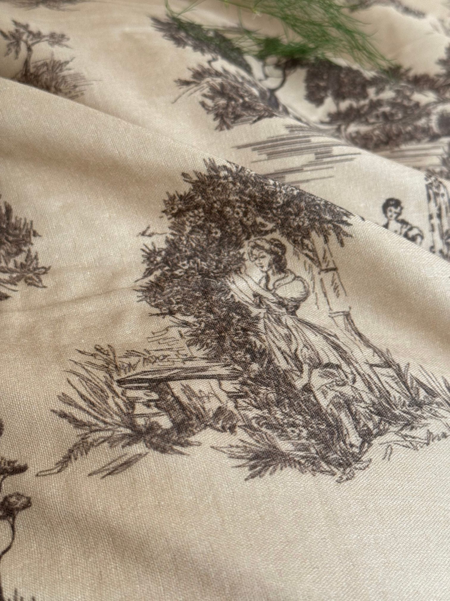 Willowbrook Toile Muslin Gauze Ruffle Bedding Set – Beige