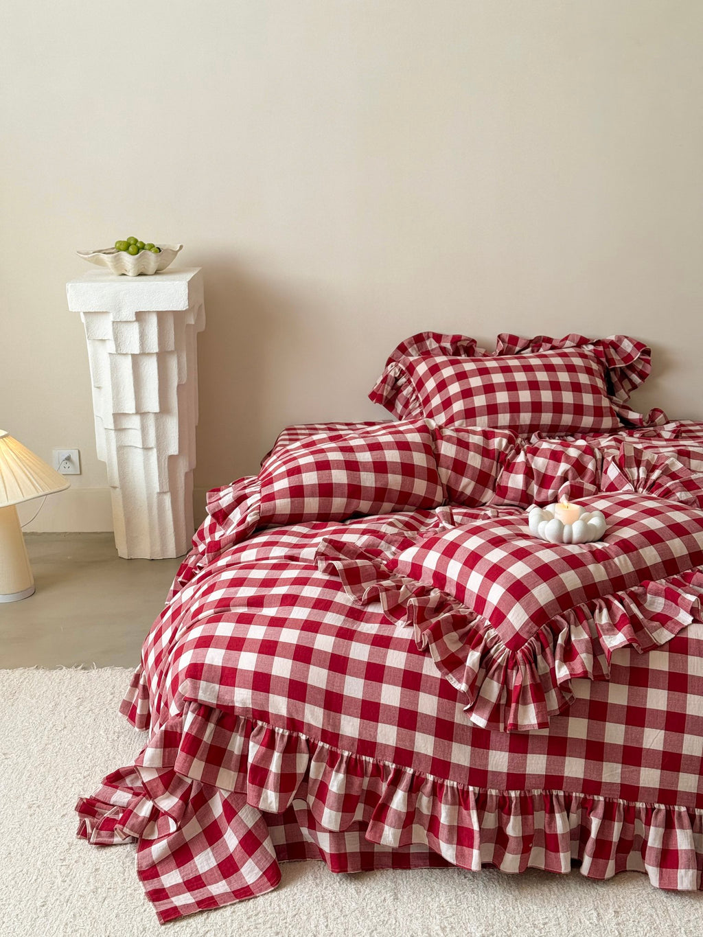 Sweet Gingham Ruffle Bedding