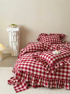 Sweet Gingham Ruffle Bedding