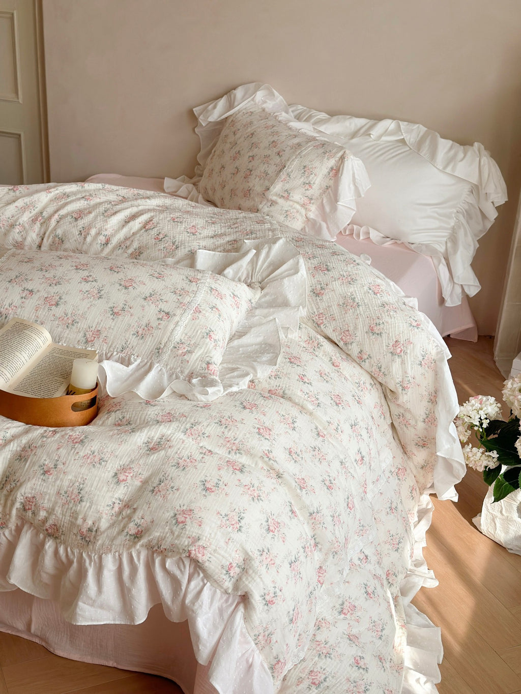 Blossom Puff Ruffle Muslin Bedding Set
