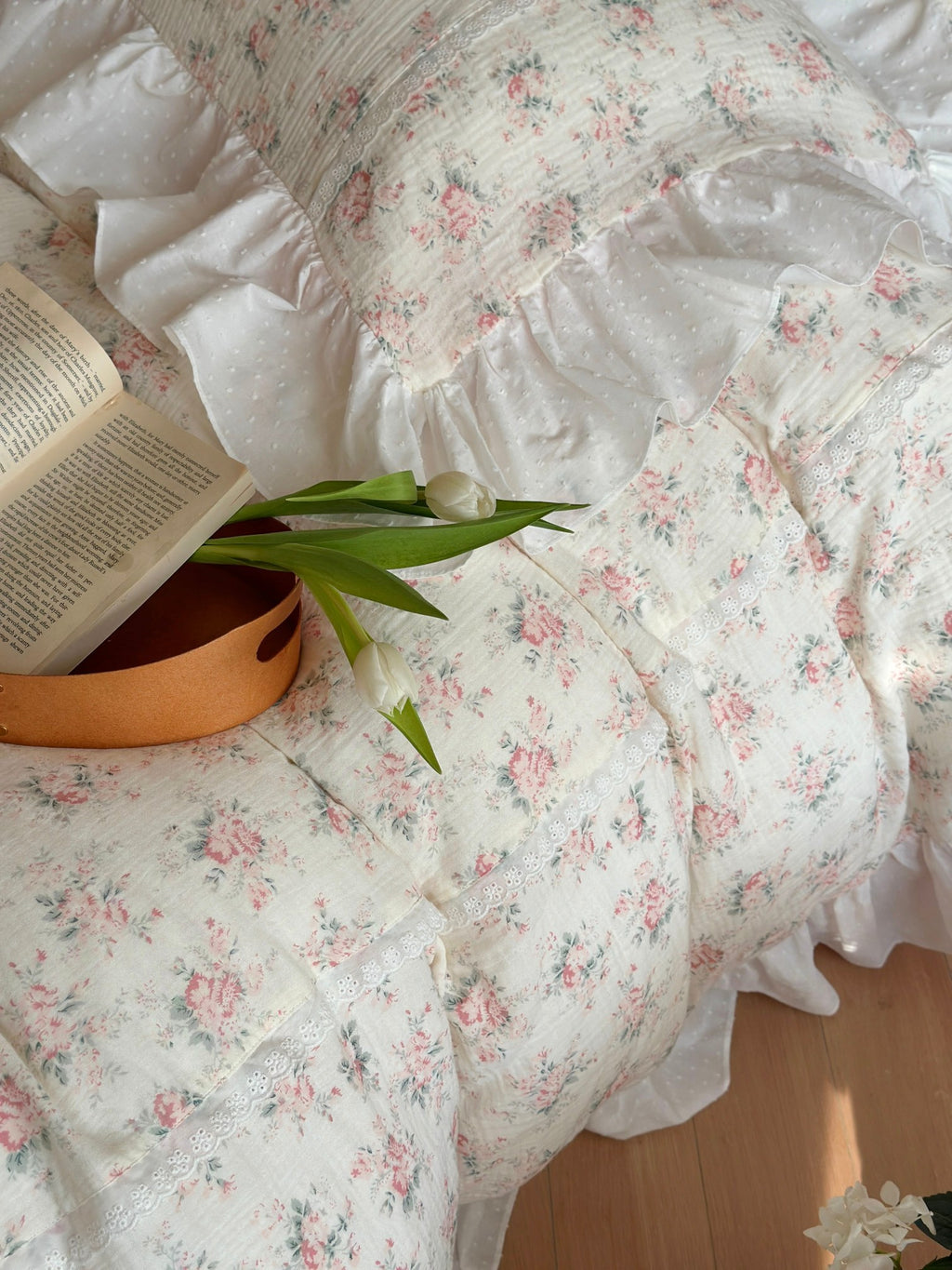 Blossom Puff Ruffle Muslin Bedding Set