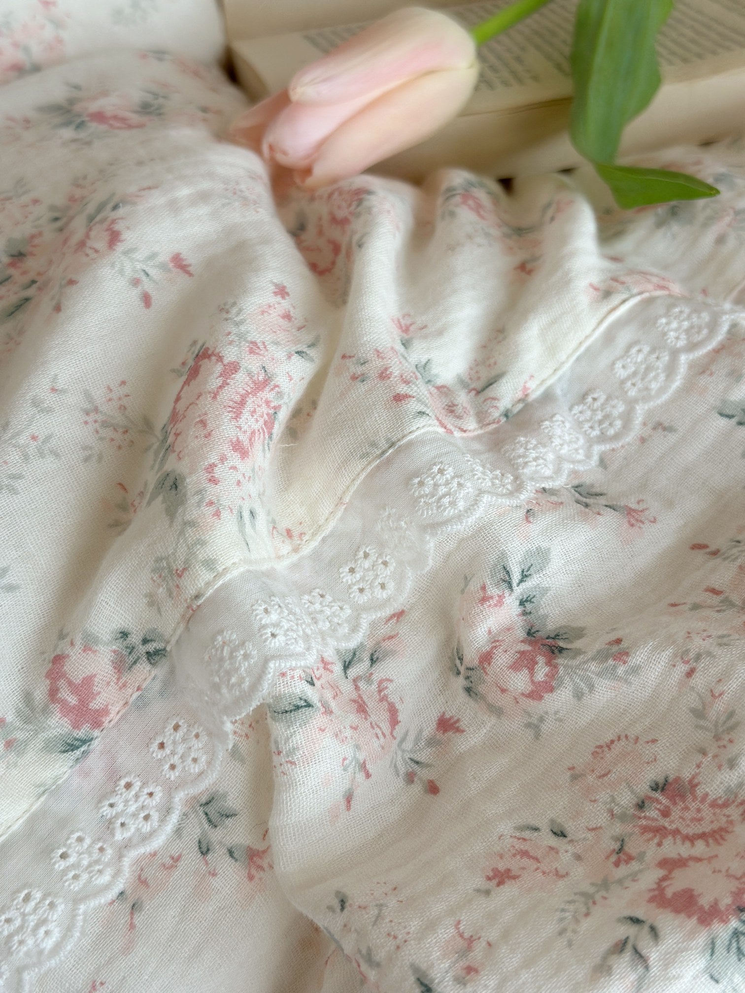 Blossom Puff Ruffle Muslin Bedding Set