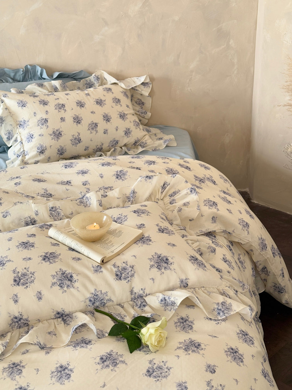 Bluebell Whisper Ruffle Muslin Gauze Bedding Set