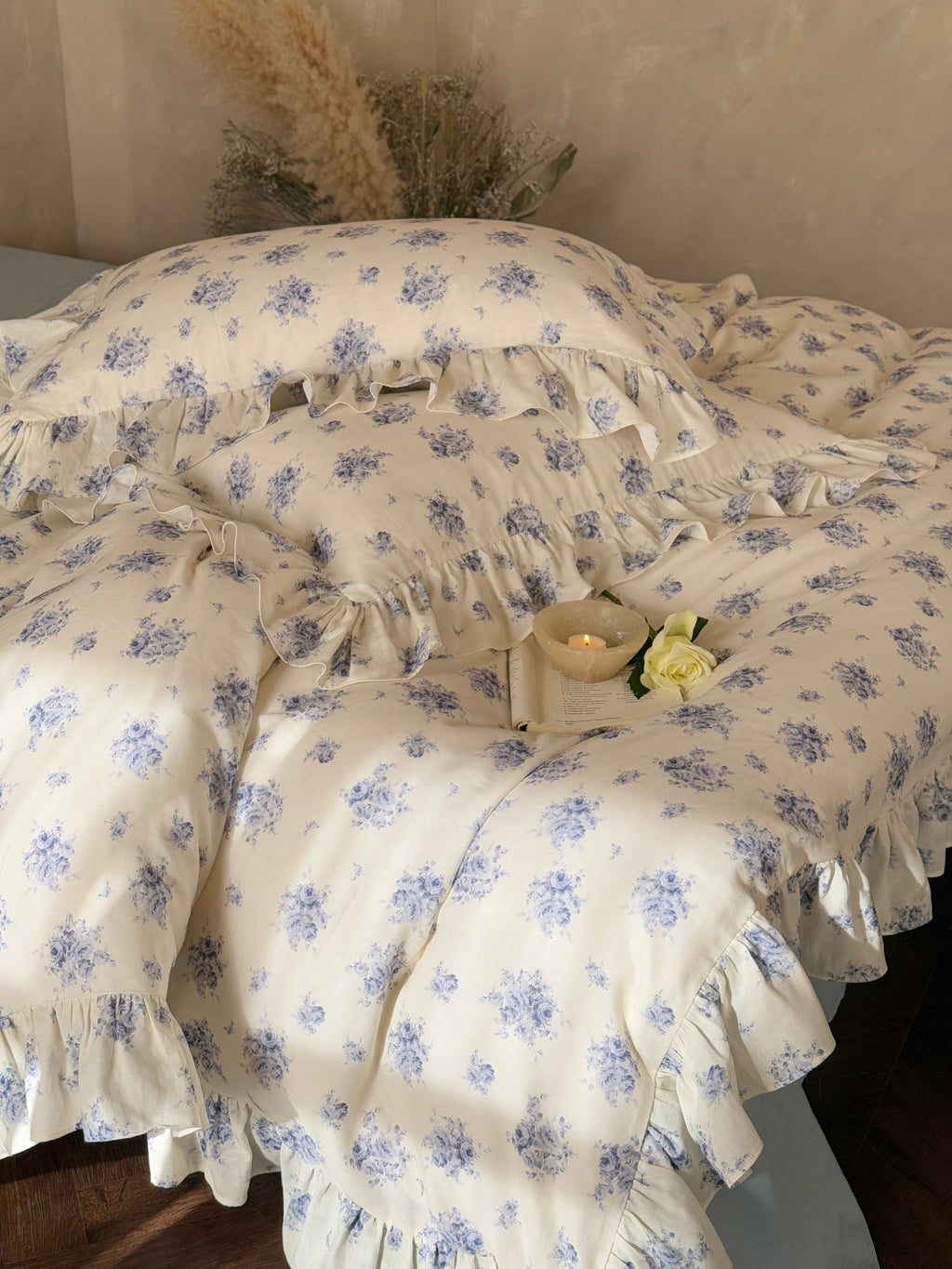 Bluebell Whisper Ruffle Muslin Gauze Bedding Set