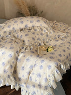 Bluebell Whisper Ruffle Muslin Gauze Bedding Set