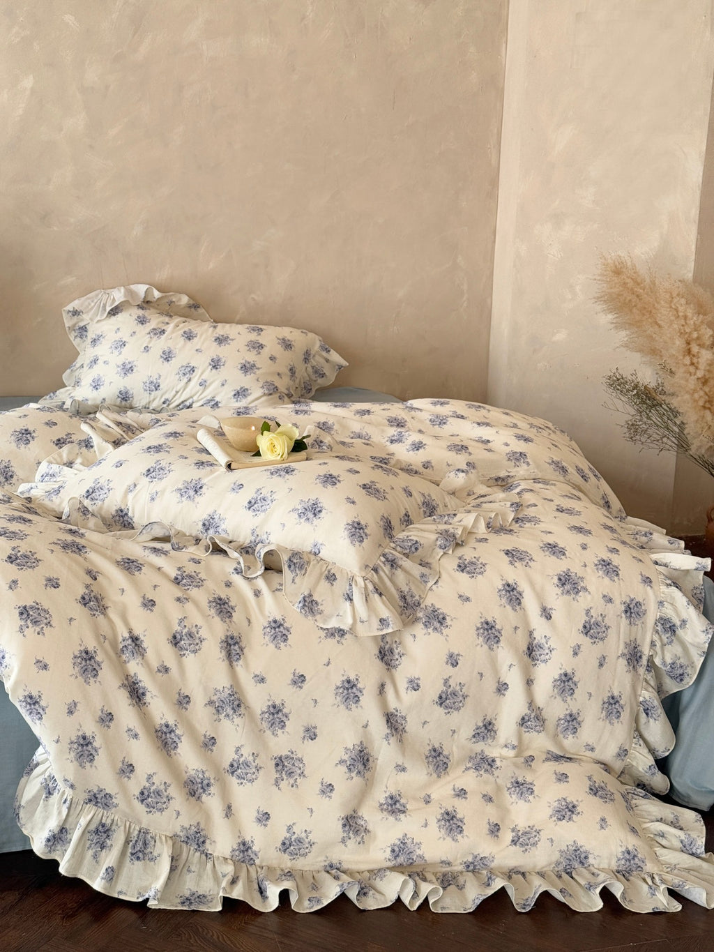 Bluebell Whisper Ruffle Muslin Gauze Bedding Set