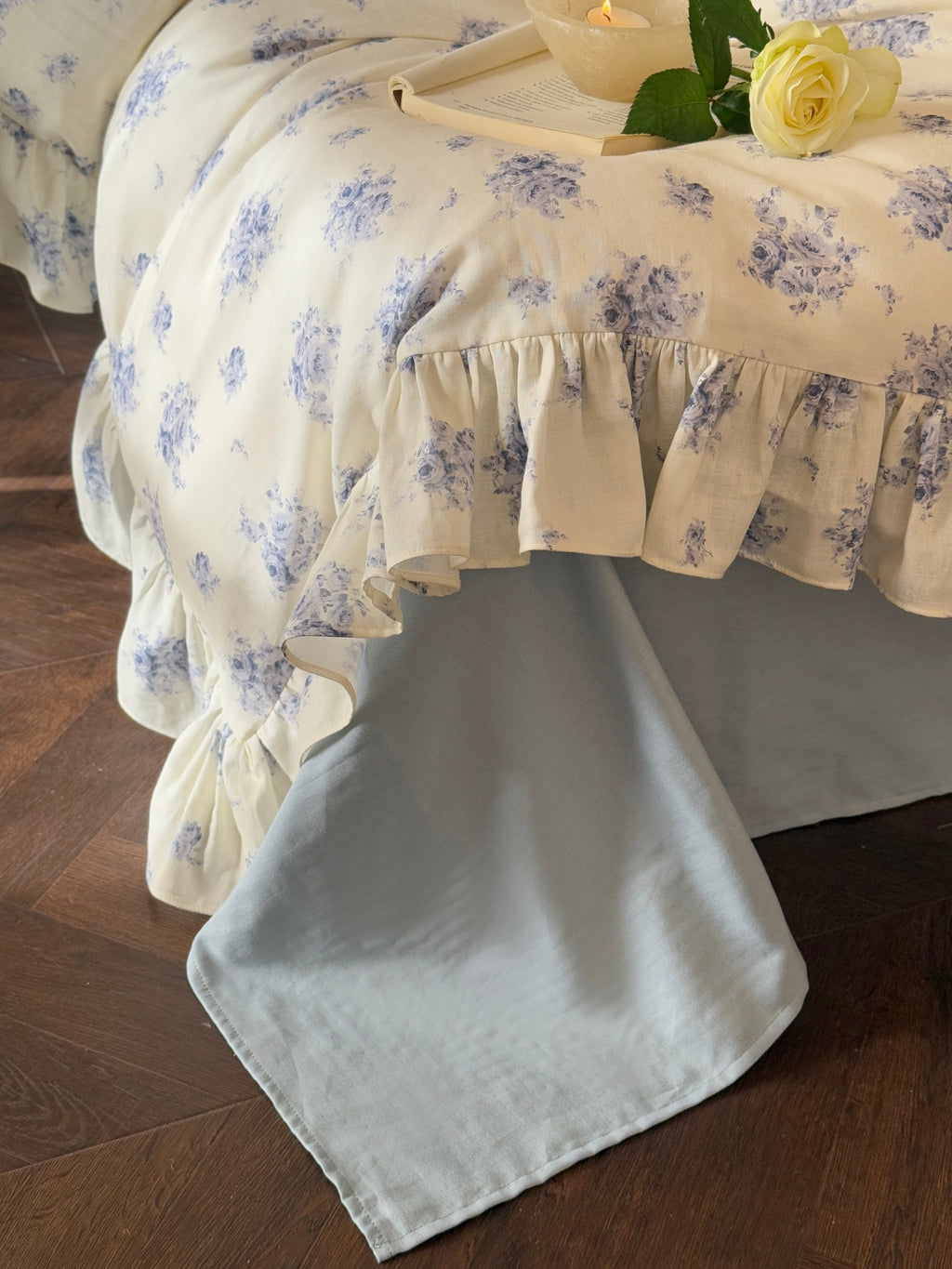Bluebell Whisper Ruffle Muslin Gauze Bedding Set