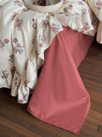 Blush Meadow Ruffle Muslin Gauze Bedding Set Breezora