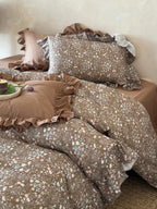 Autumn Meadow Ruffle Muslin Gauze Bedding Set Breezora