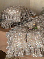 Autumn Meadow Ruffle Muslin Gauze Bedding Set Breezora