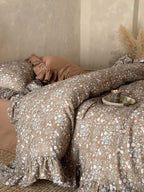 Autumn Meadow Ruffle Muslin Gauze Bedding Set Breezora