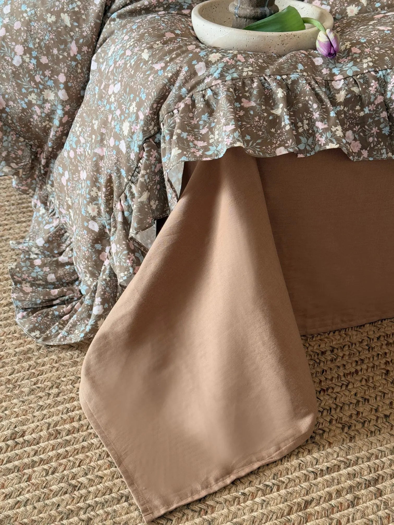 Autumn Meadow Ruffle Muslin Gauze Bedding Set Breezora