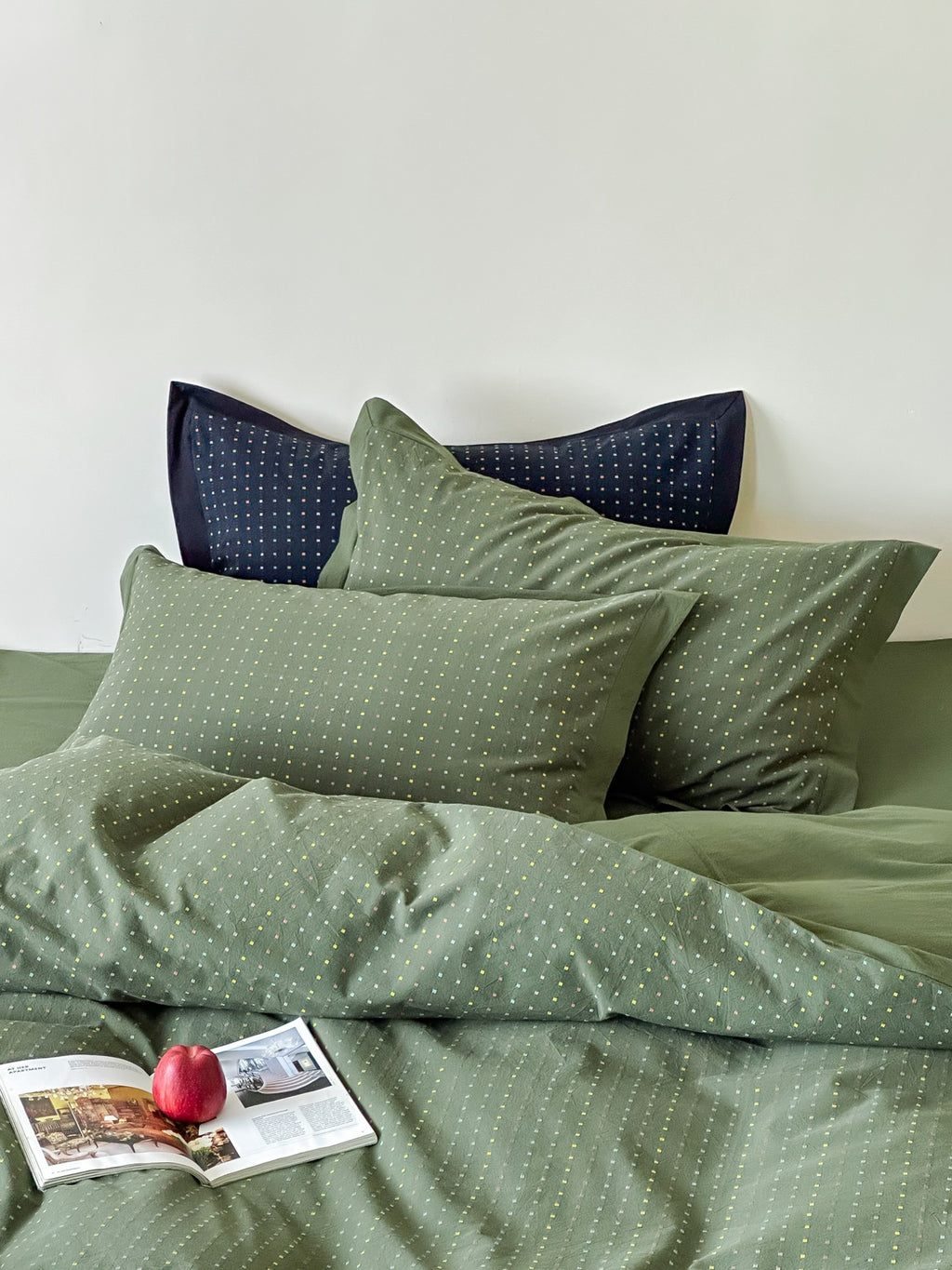 Moss Whisper Square Jacquard Duvet Cover