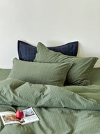 Moss Whisper Square Jacquard Duvet Cover