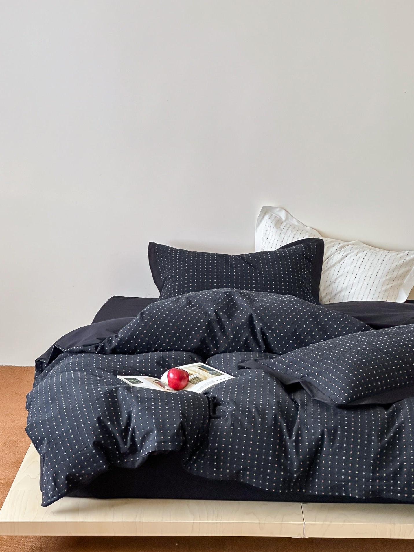 Midnight Whisper Square Jacquard Duvet Cover