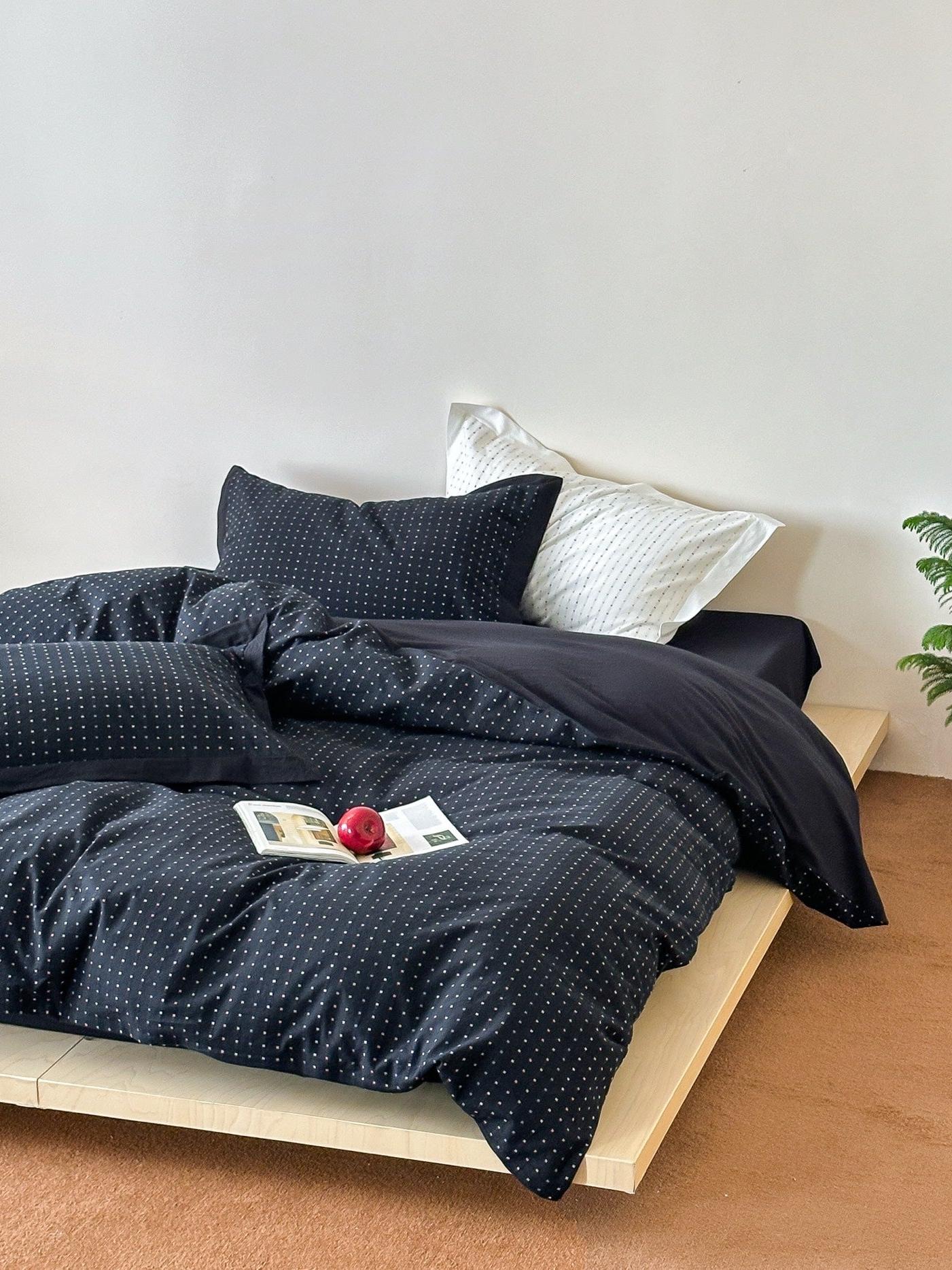 Midnight Whisper Square Jacquard Duvet Cover