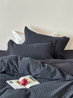 Midnight Whisper Square Jacquard Duvet Cover