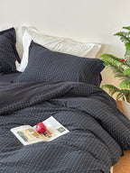 Midnight Whisper Square Jacquard Duvet Cover