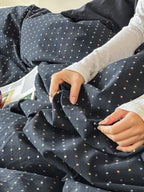 Midnight Whisper Square Jacquard Duvet Cover