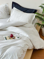 Snow Whisper Square Jacquard Duvet Cover