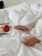 Snow Whisper Square Jacquard Duvet Cover