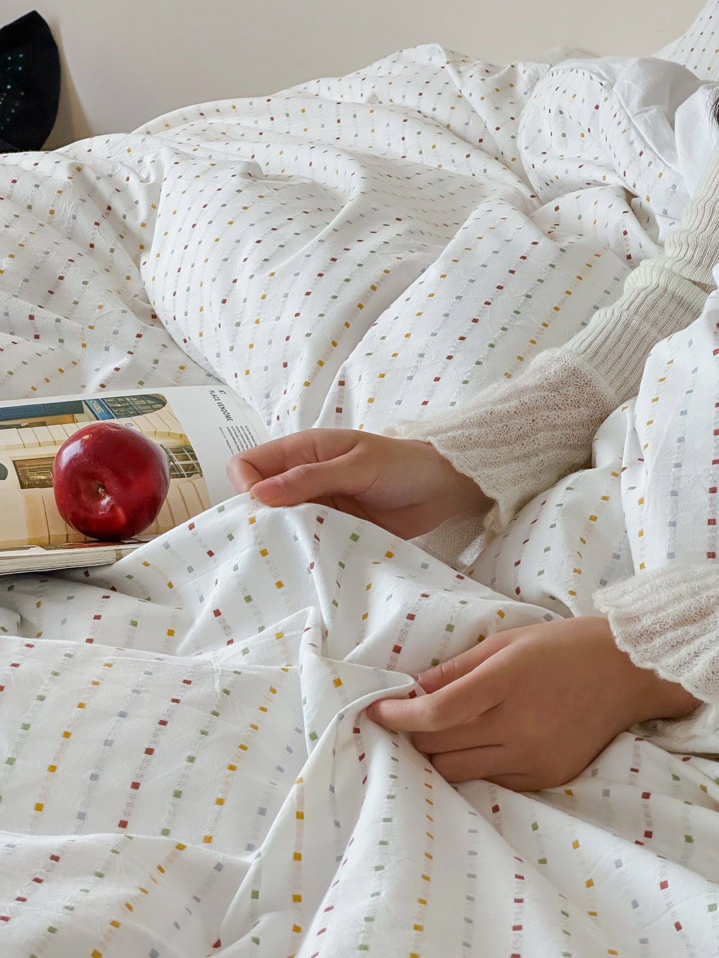 Snow Whisper Square Jacquard Duvet Cover