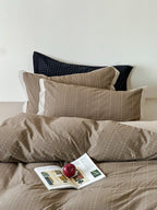 Driftwood Whisper Square Jacquard Duvet Cover
