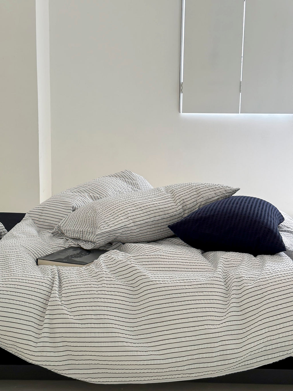 Coastal Mist Stripe Seersucker Duvet Cover
