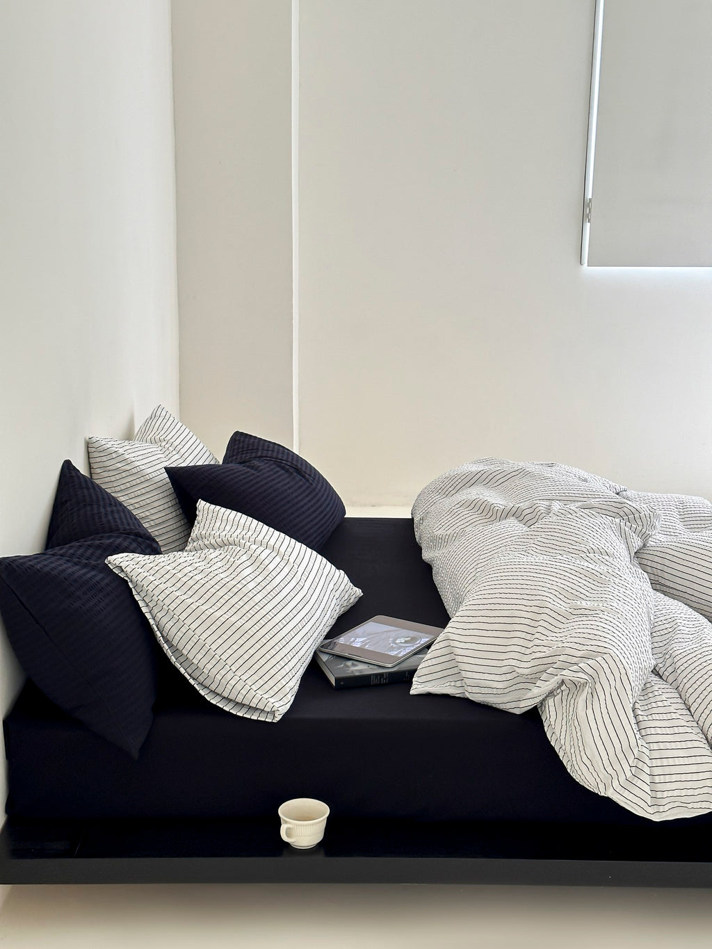 Coastal Mist Stripe Seersucker Duvet Cover